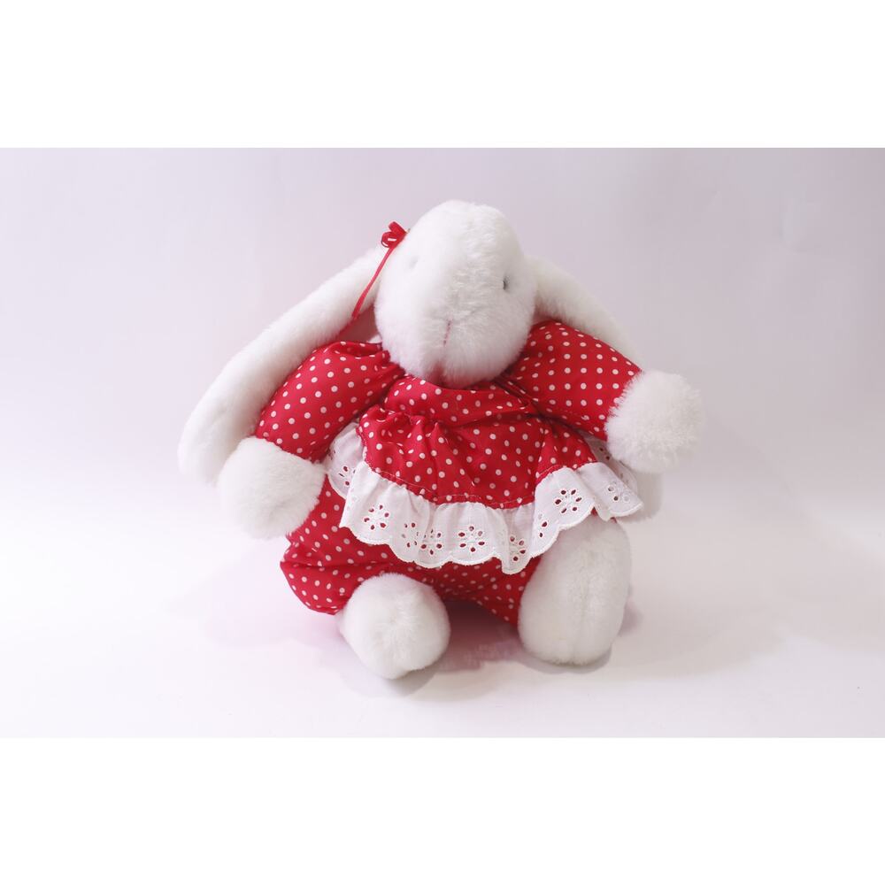 Enco, Victorian, Rabbit, Plush, White Bunny Red Outfit, Vintage ~ 251013-WH 1370